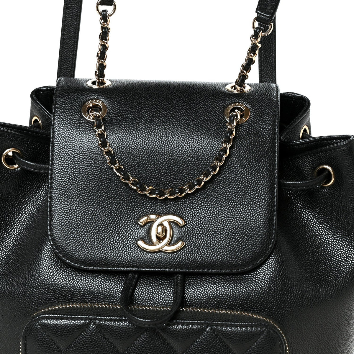 Caviar Quilted Business Affinity Backpack Black