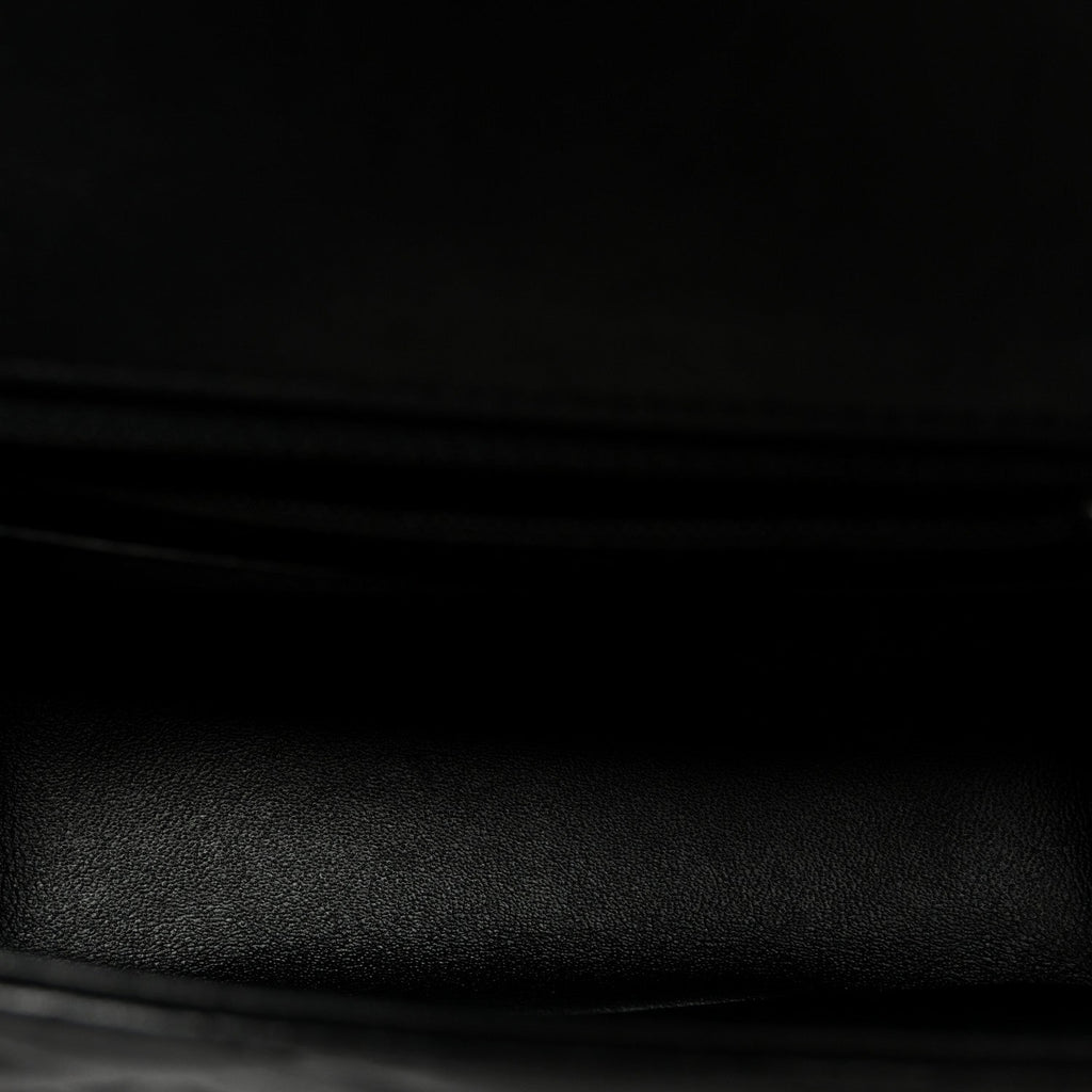 Lambskin Quilted Mini Square Flap Black