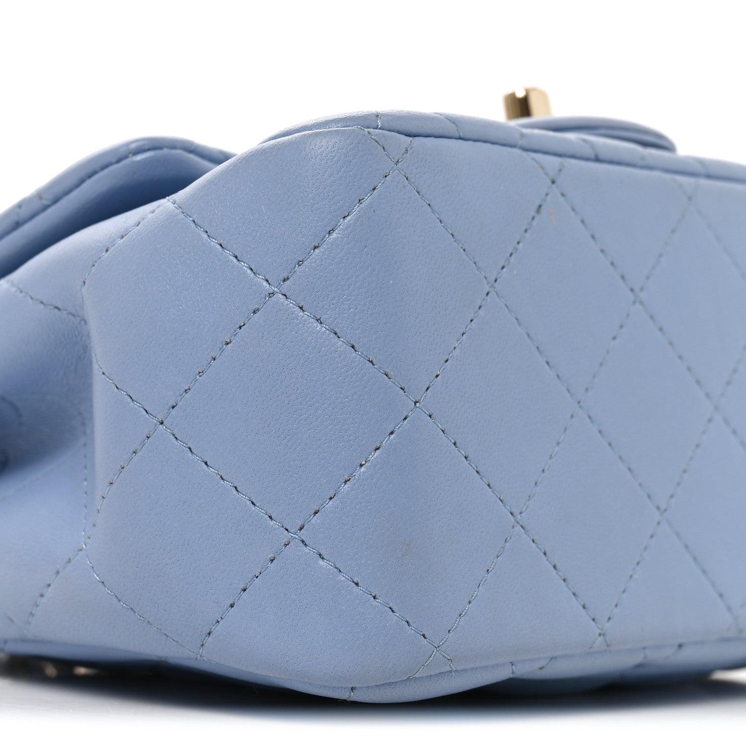 Lambskin Quilted Mini Square Flap Blue
