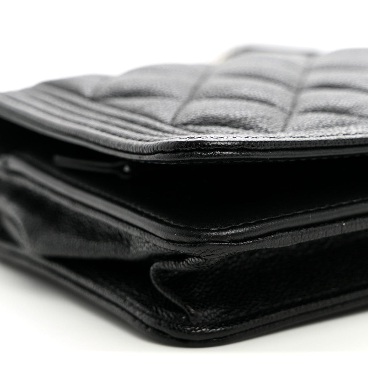 Caviar Quilted Boy Wallet On Chain WOC Black