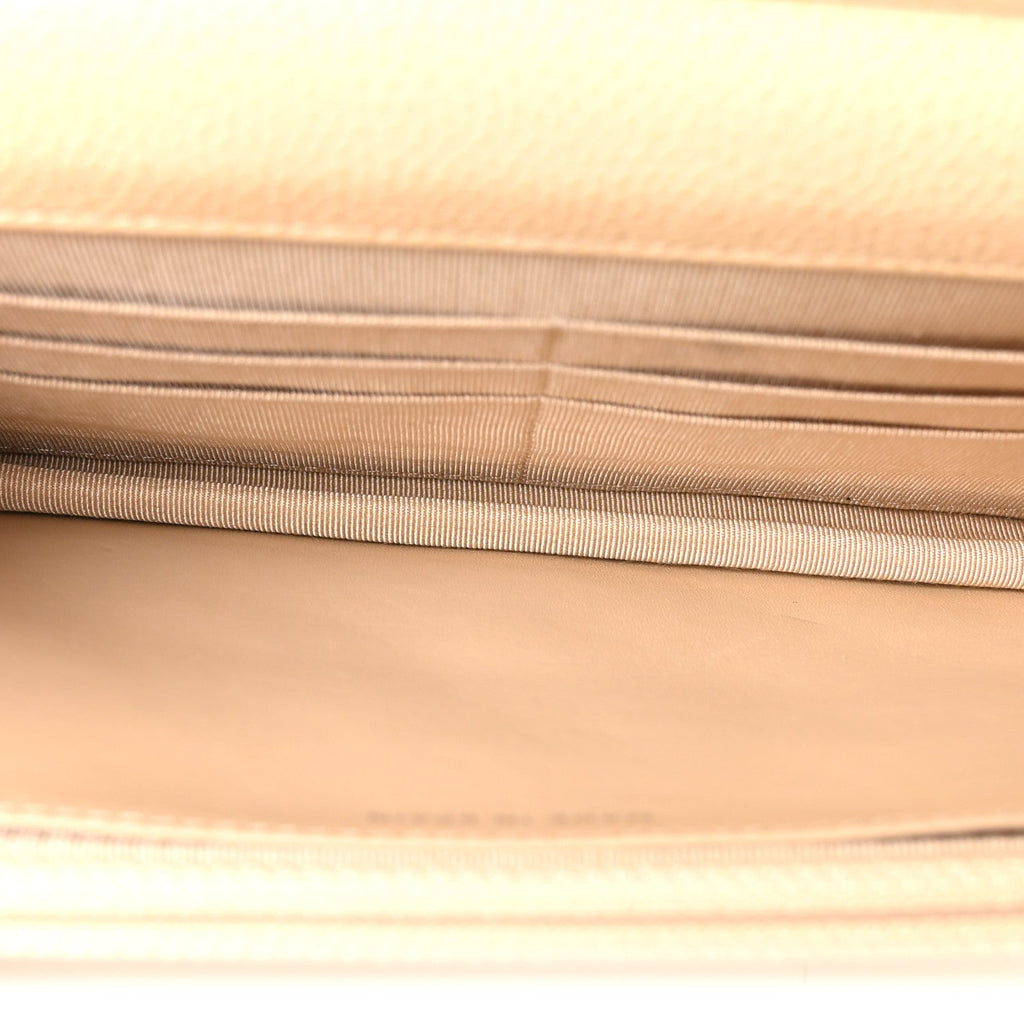 Caviar Quilted Wallet on Chain WOC Beige Clair