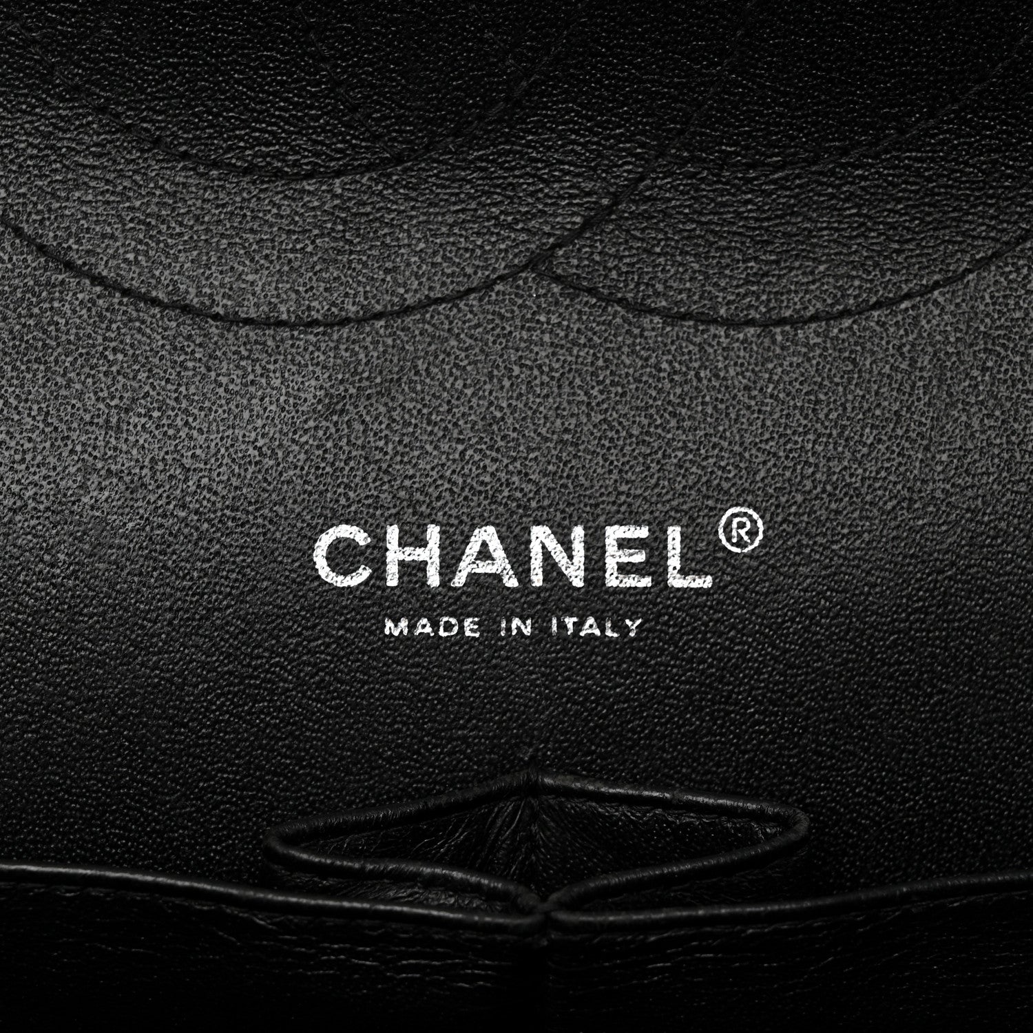 Patent Chevron Quilted Jumbo Double Flap Black