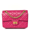 Aged Calfskin Quilted 2.55 Reissue Mini Flap Fuchsia