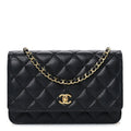 Caviar Quilted CC Turnlock Wallet On Chain WOC Black