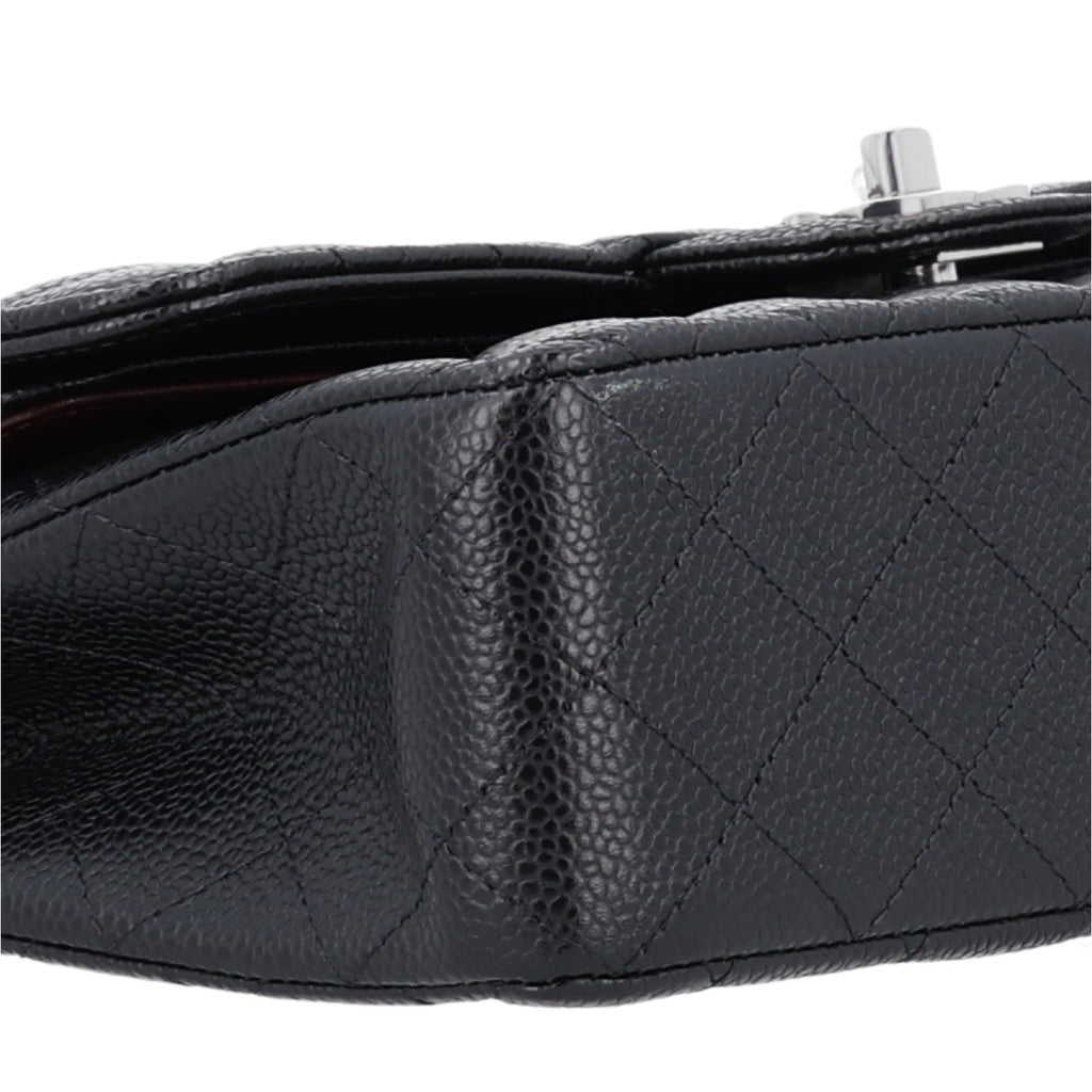 Caviar Quilted Small Double Flap Black