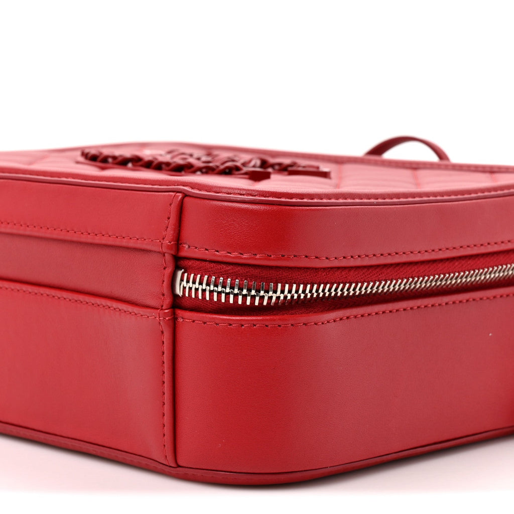 Lambskin Quilted Medium CC Filigree Vanity Case Dark Red