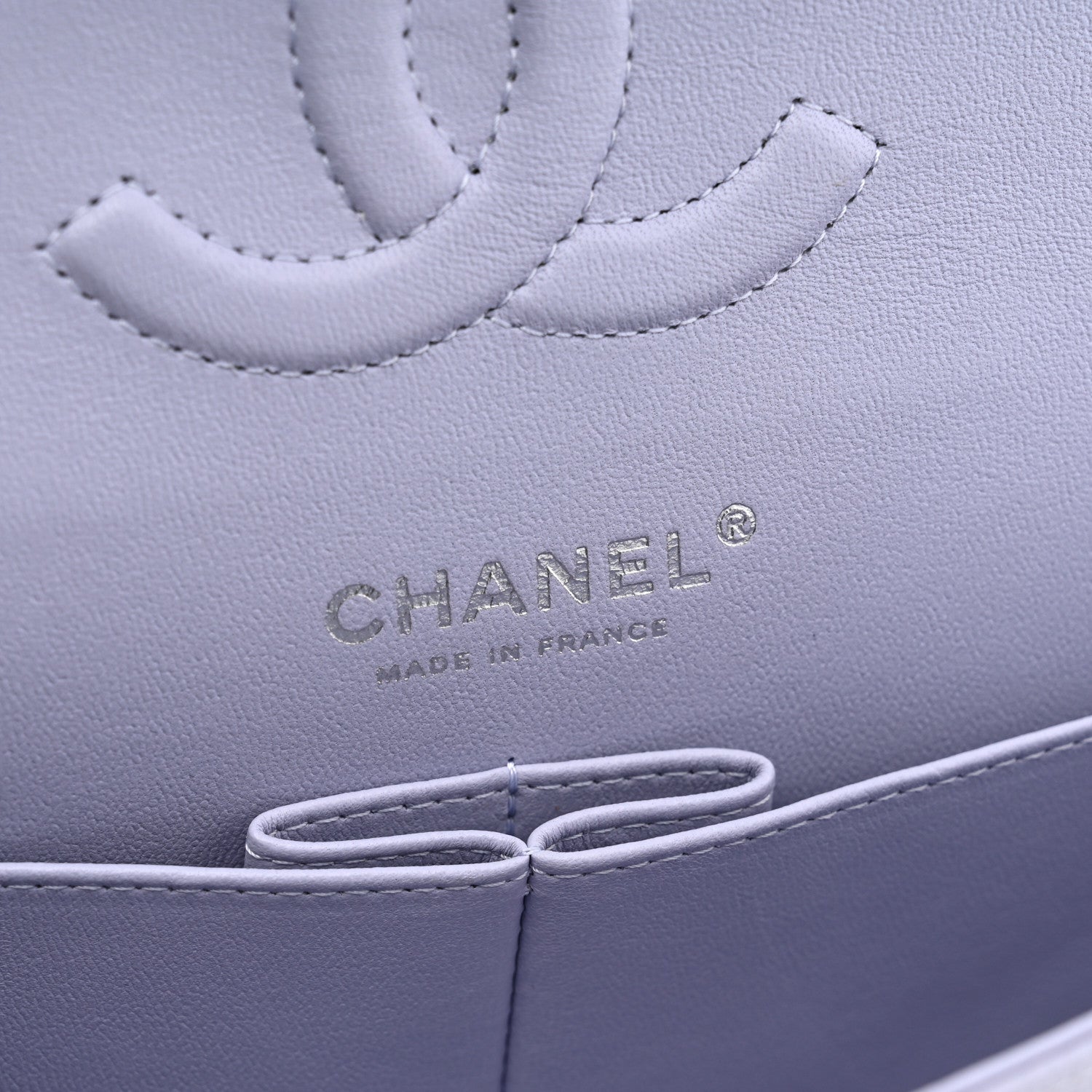 Caviar Quilted Medium Double Flap Light Purple