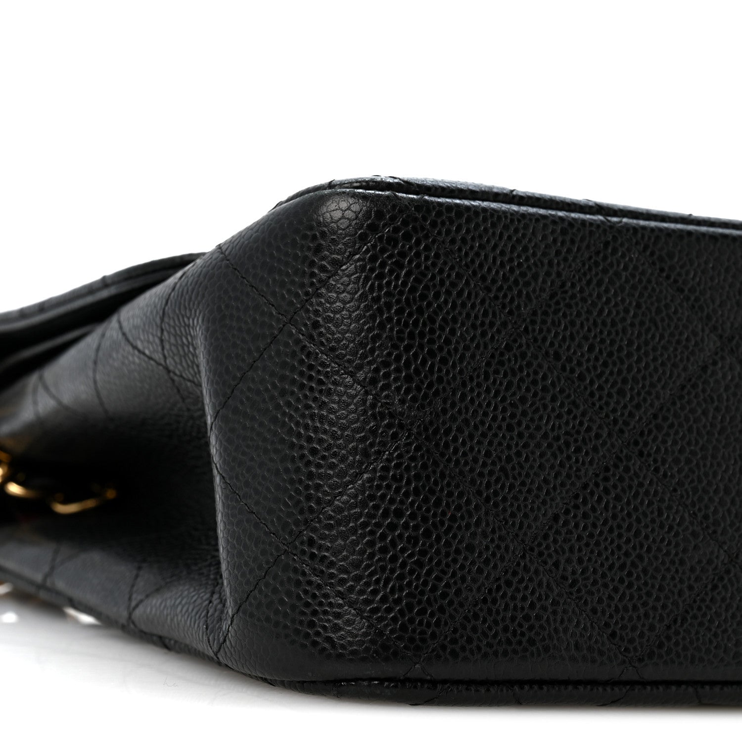 Caviar Quilted Jumbo Double Flap Black