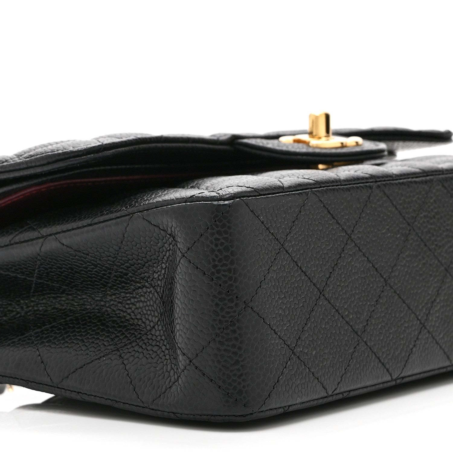Caviar Quilted Small Double Flap Black