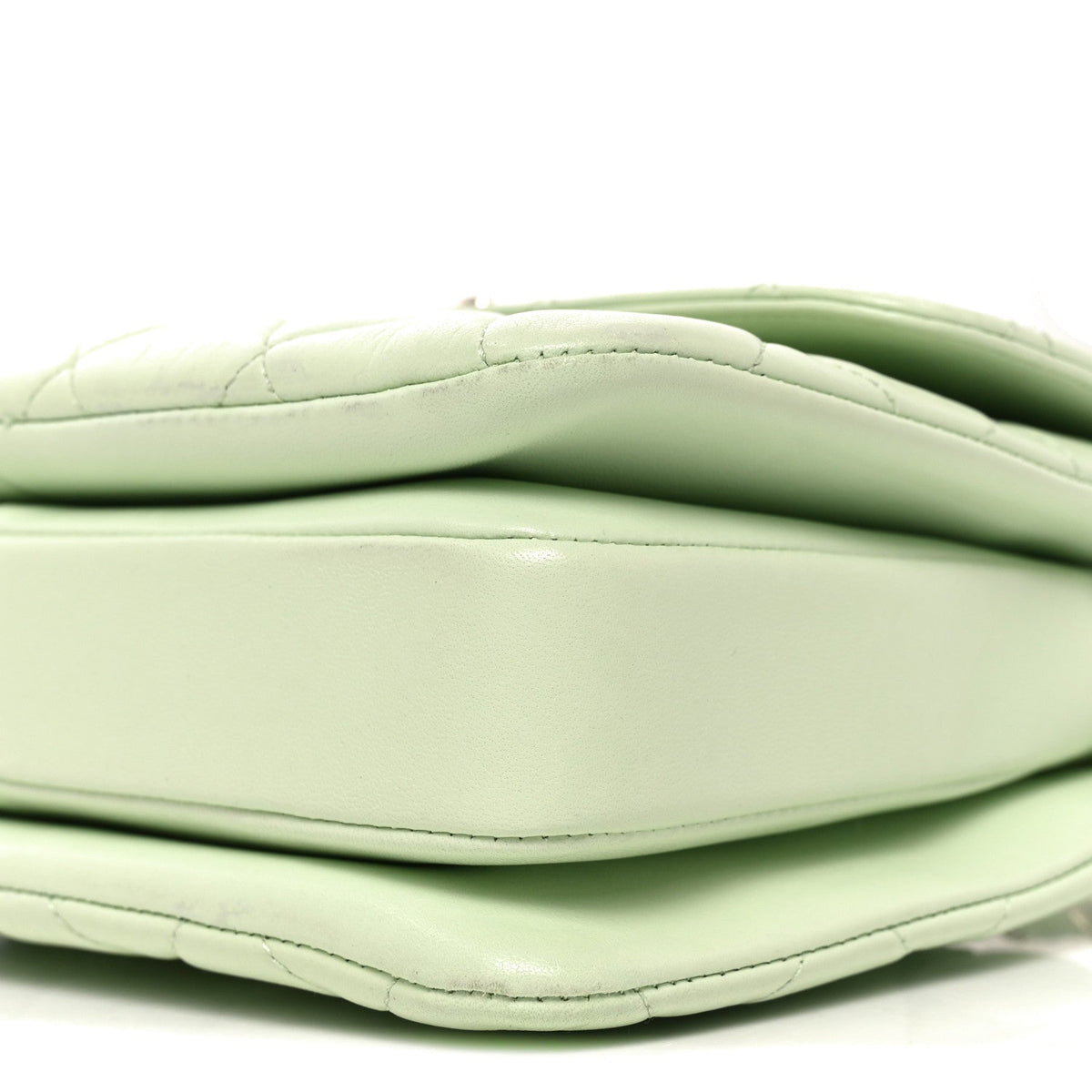 Lambskin Quilted Small Trendy CC Flap Dual Handle Bag Light Green