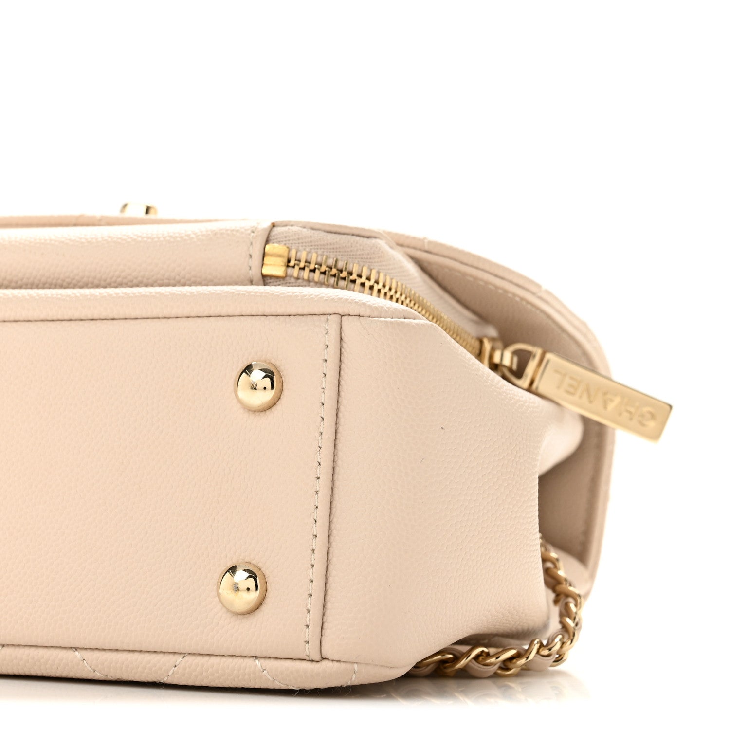 Caviar Quilted Small Business Affinity Flap Beige