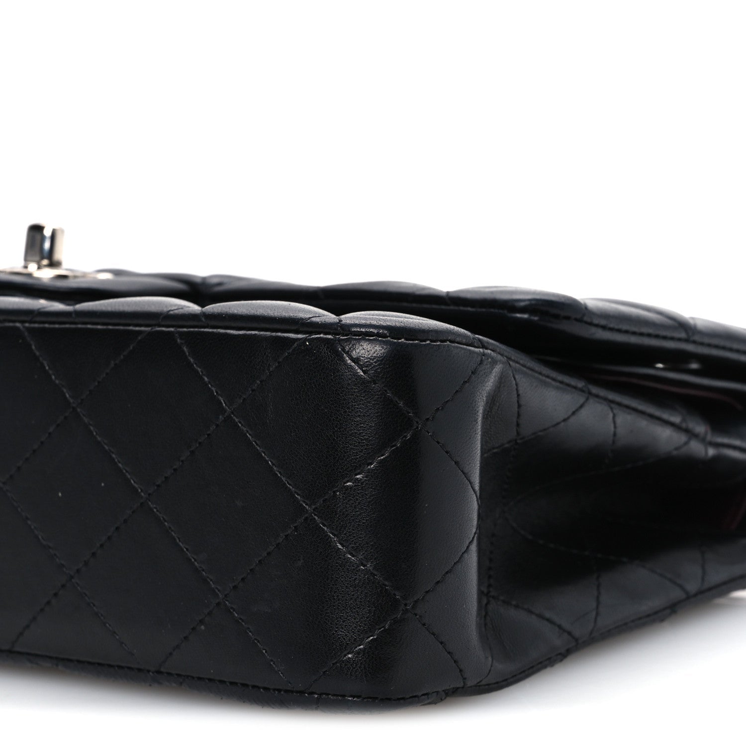 Lambskin Quilted Medium Double Flap Black Black