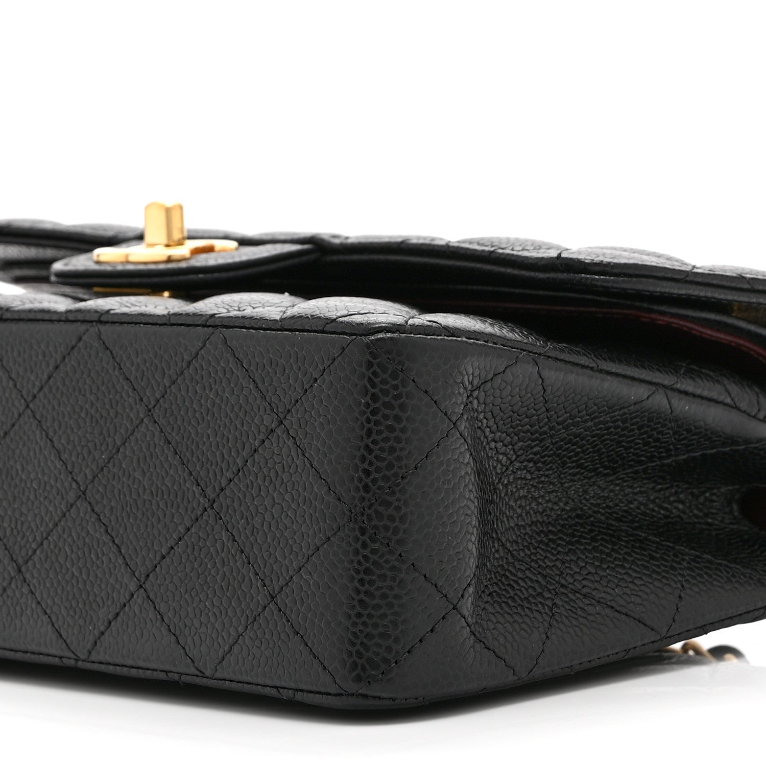 Caviar Quilted Small Double Flap Black