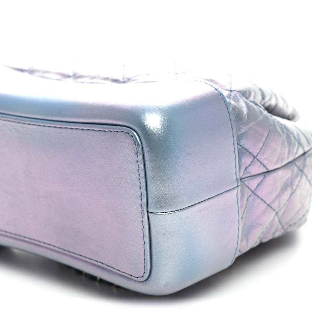 Iridescent Lambskin Calfskin Quilted Gabrielle Backpack Light Purple
