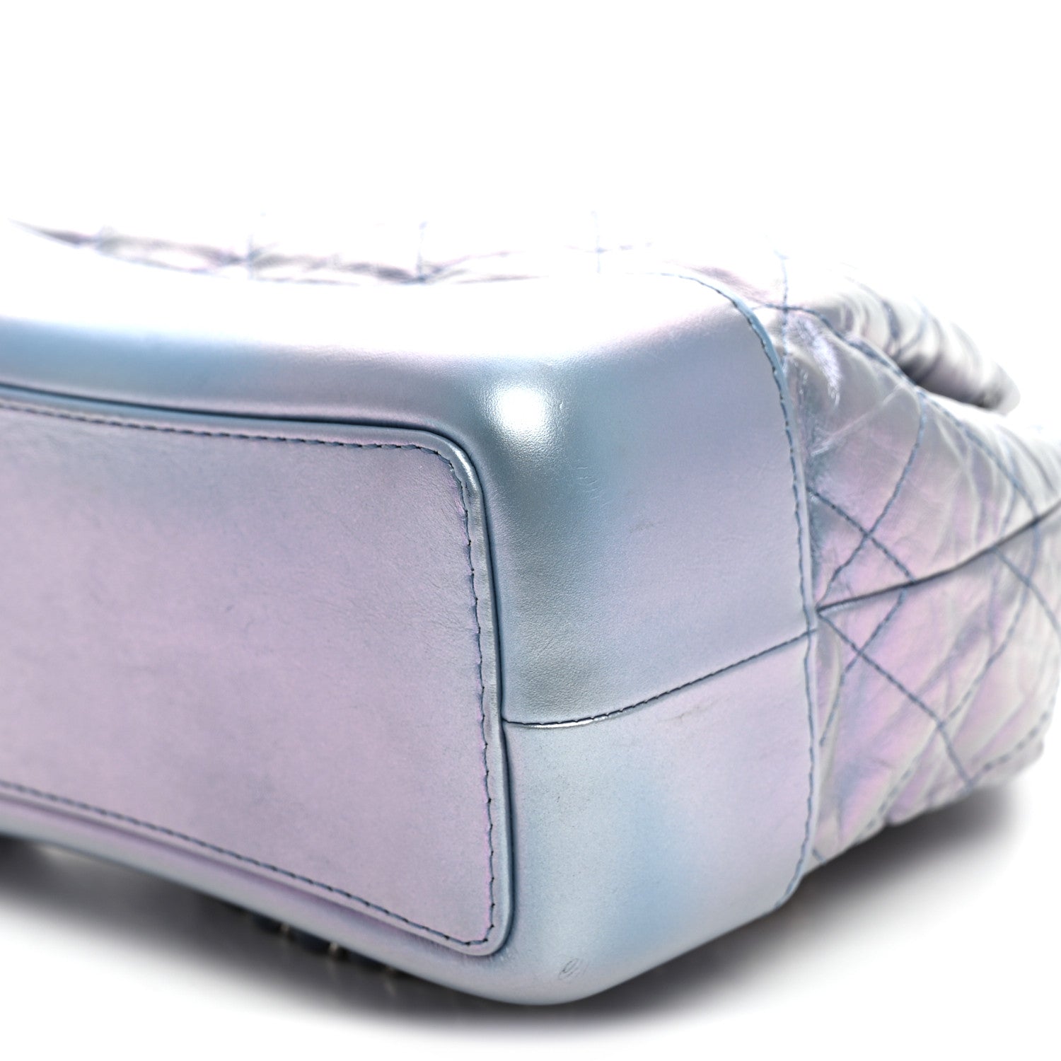 Iridescent Lambskin Calfskin Quilted Gabrielle Backpack Light Purple