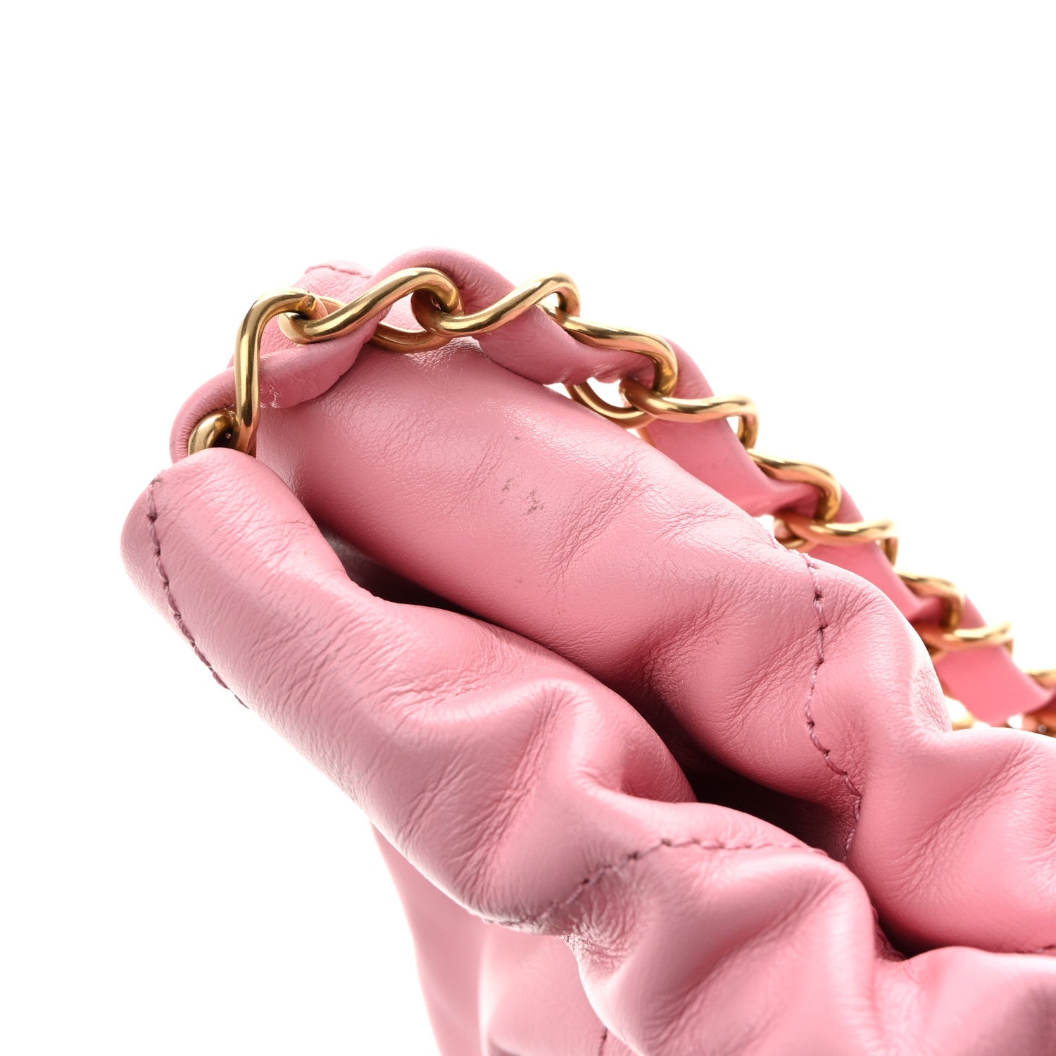 Shiny Calfskin Quilted Small Chanel 22 Dark Pink