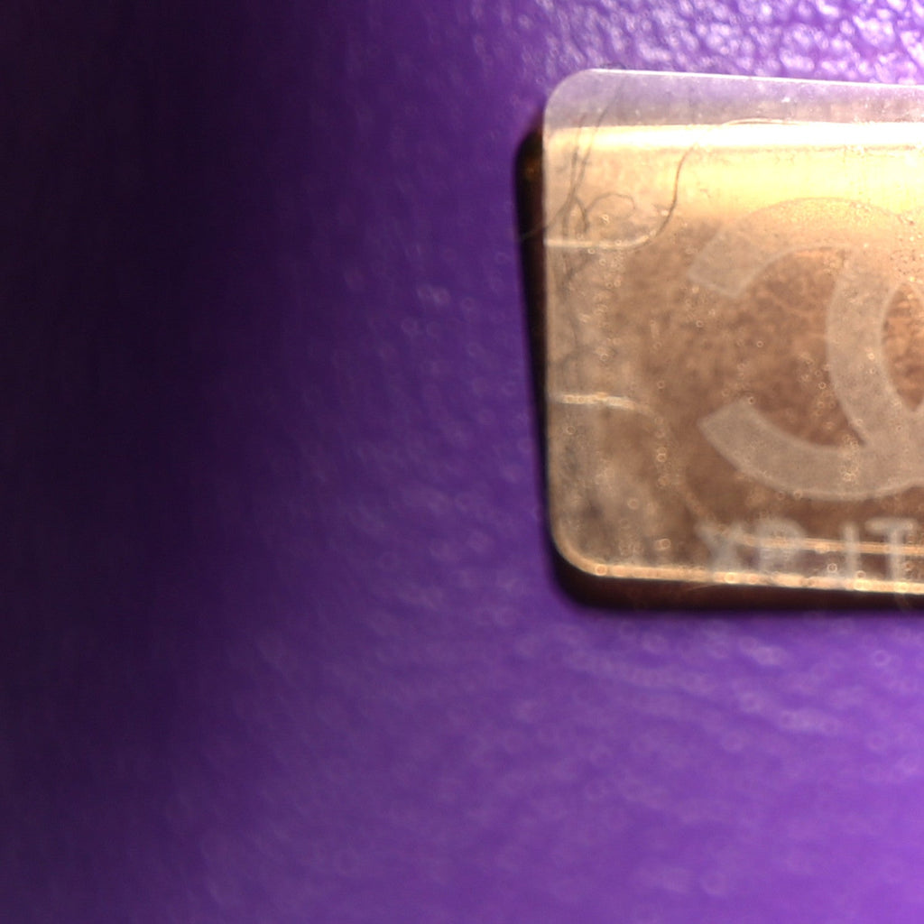 Caviar Quilted Small Double Flap Purple