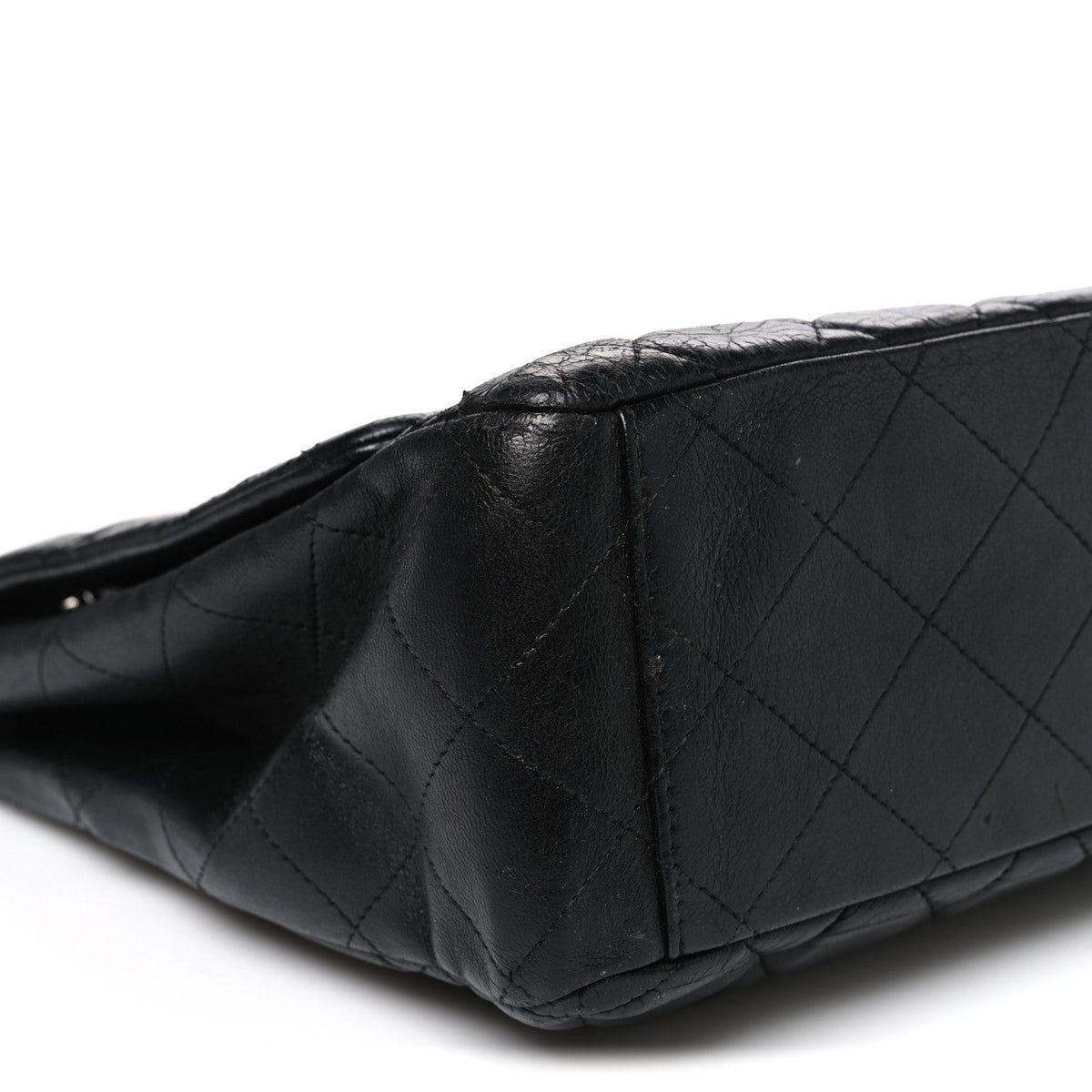 Lambskin Quilted Maxi Double Flap Black