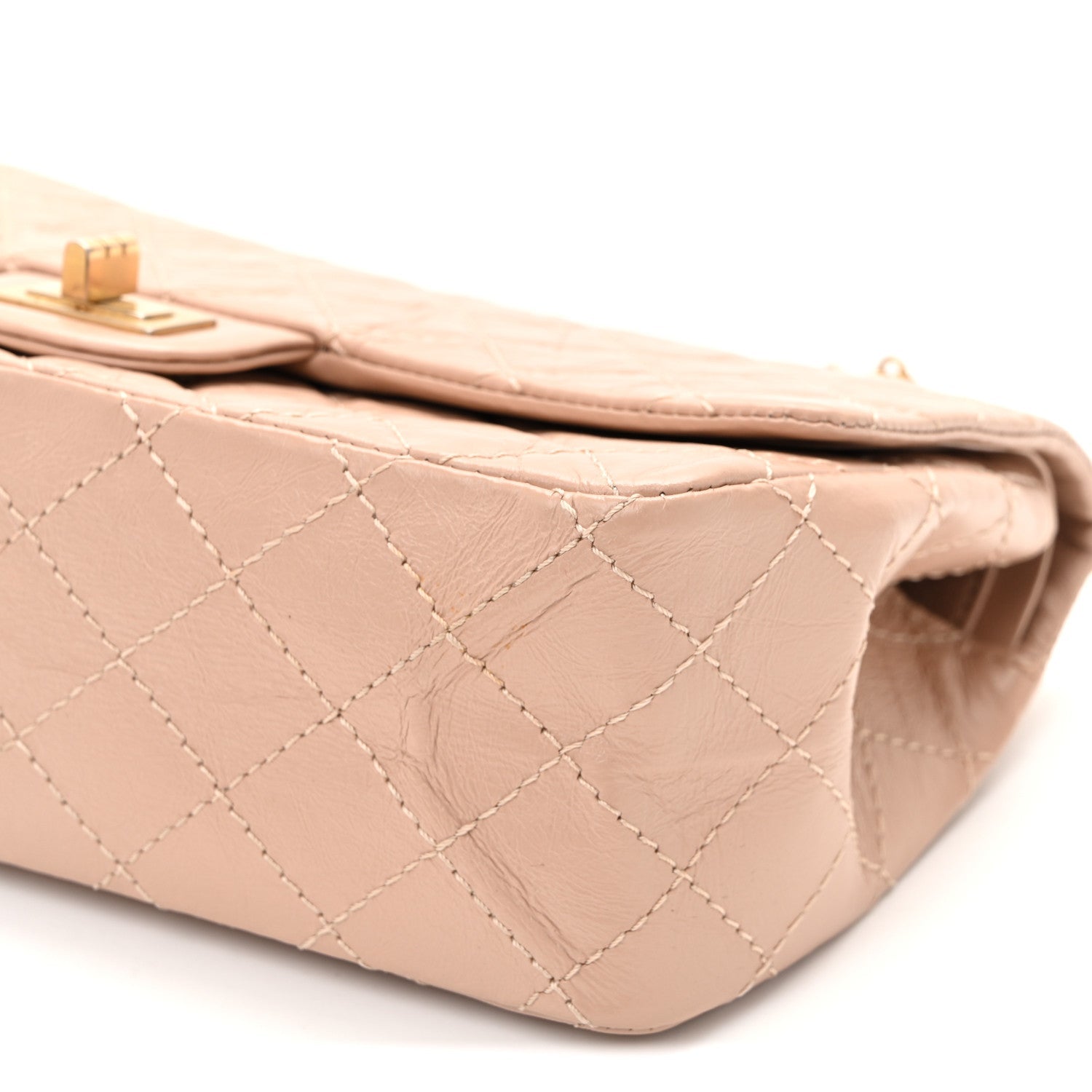 Aged Calfskin Quilted 2.55 Reissue 225 Flap Light Beige