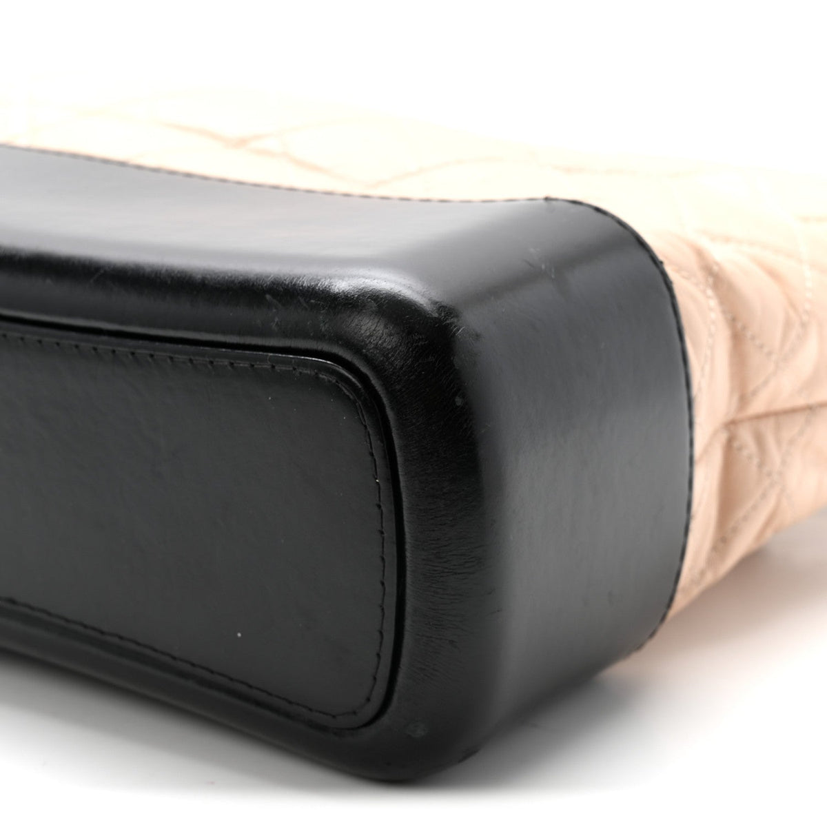 Aged Calfskin Quilted Medium Gabrielle Hobo Beige Black