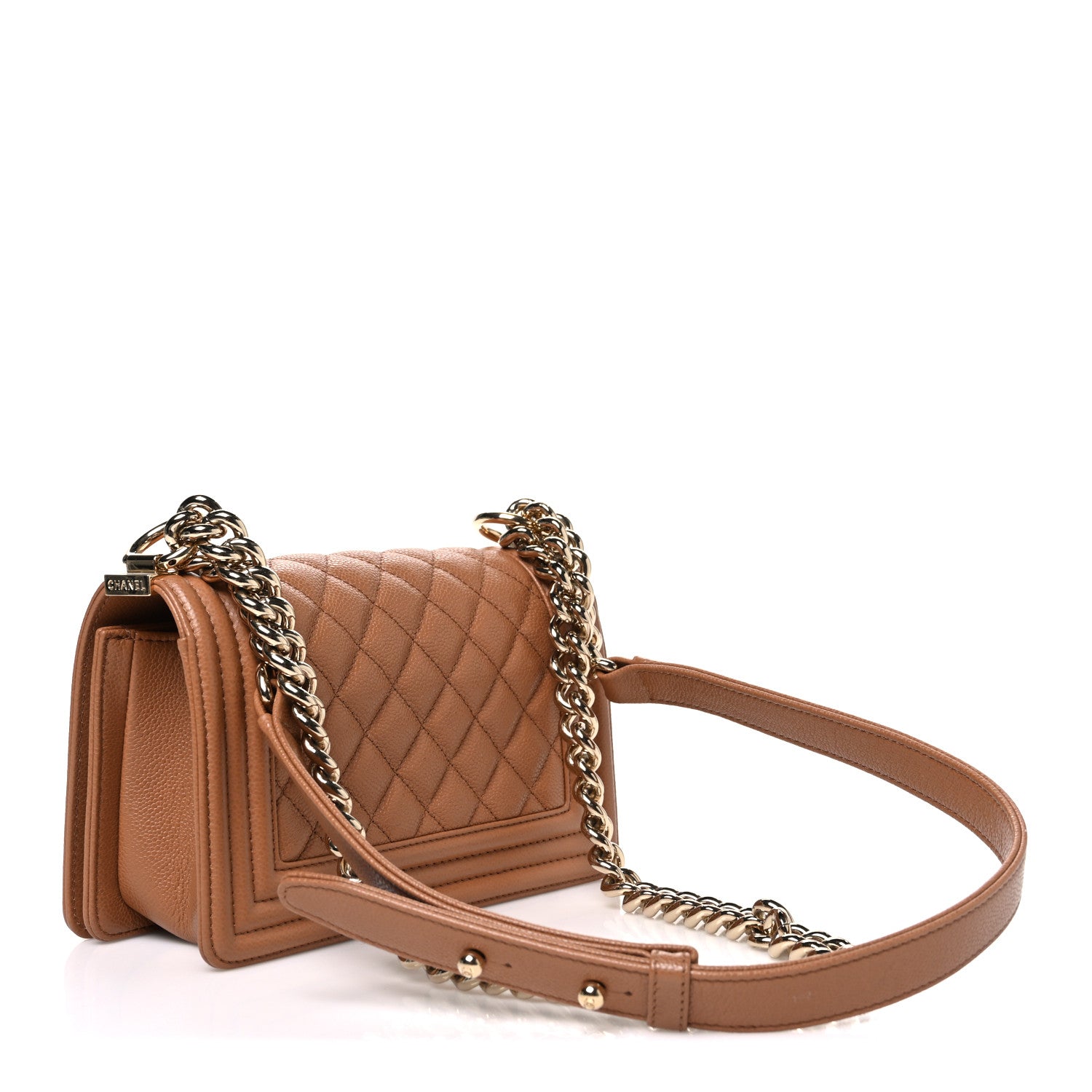 Caviar Quilted Small Boy Flap Brown