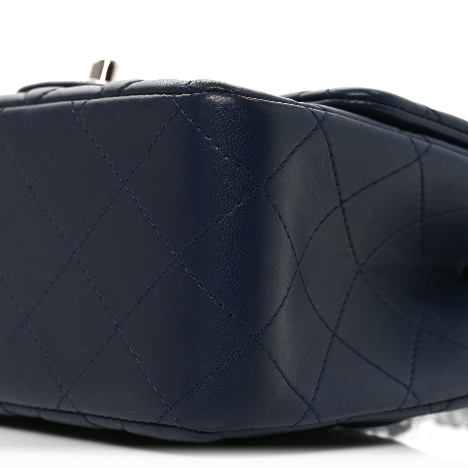 Lambskin Quilted Mini Square Flap Navy