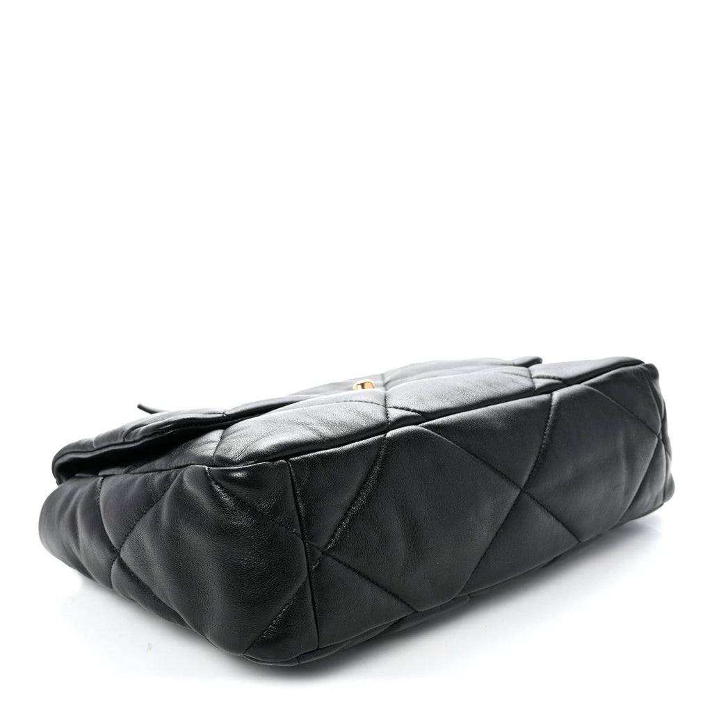 Lambskin Quilted Large Chanel 19 Flap Black