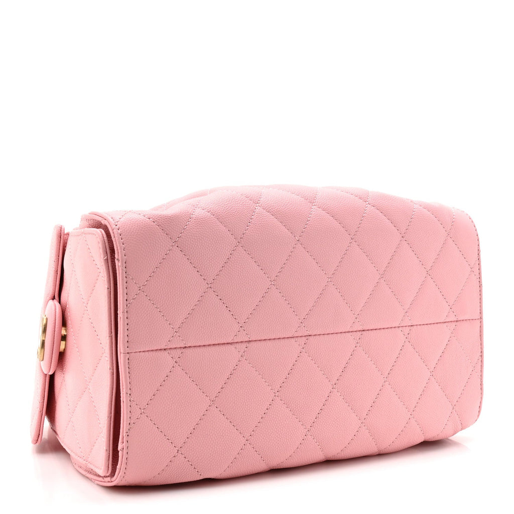 Caviar Quilted Small Chanel 25 Handbag Light Pink