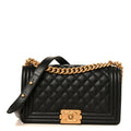 Caviar Quilted Medium Boy Flap Black