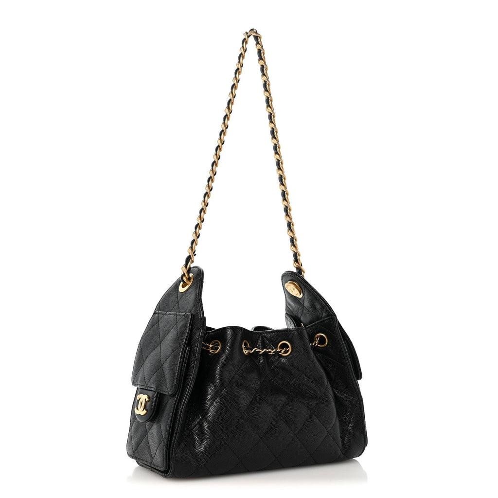 Caviar Quilted Mini Chanel 25 Handbag Black