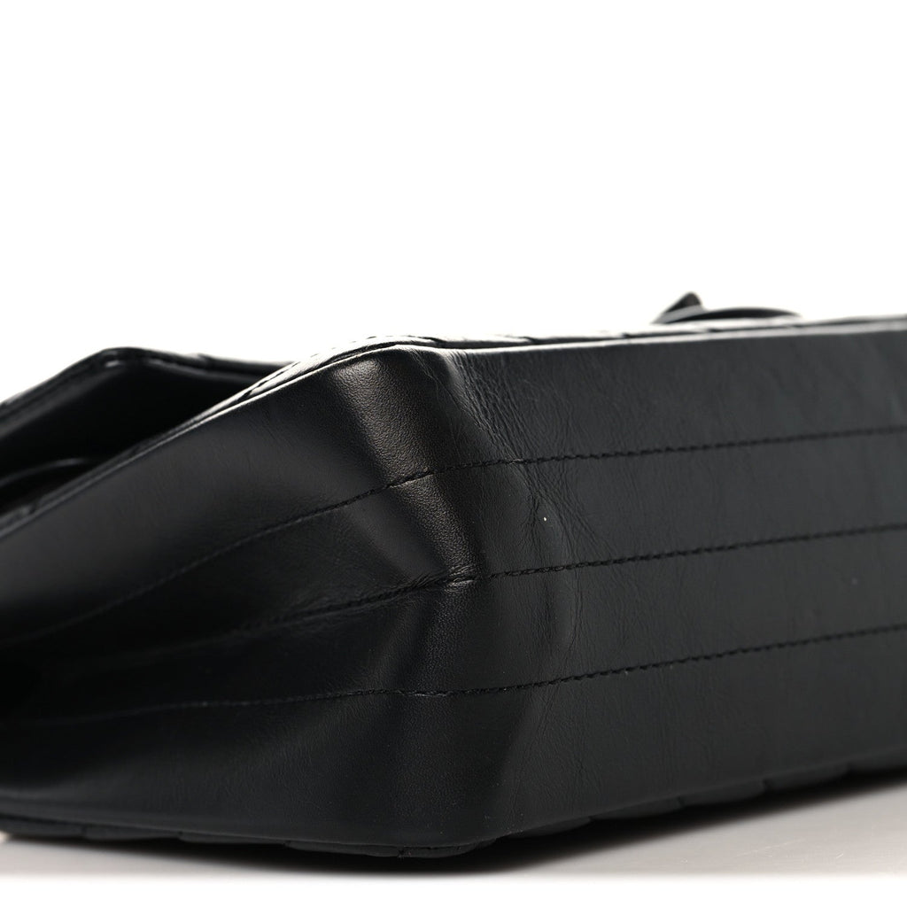 Aged Calfskin Chevron Quilted 2.55 Reissue 225 Flap So Black