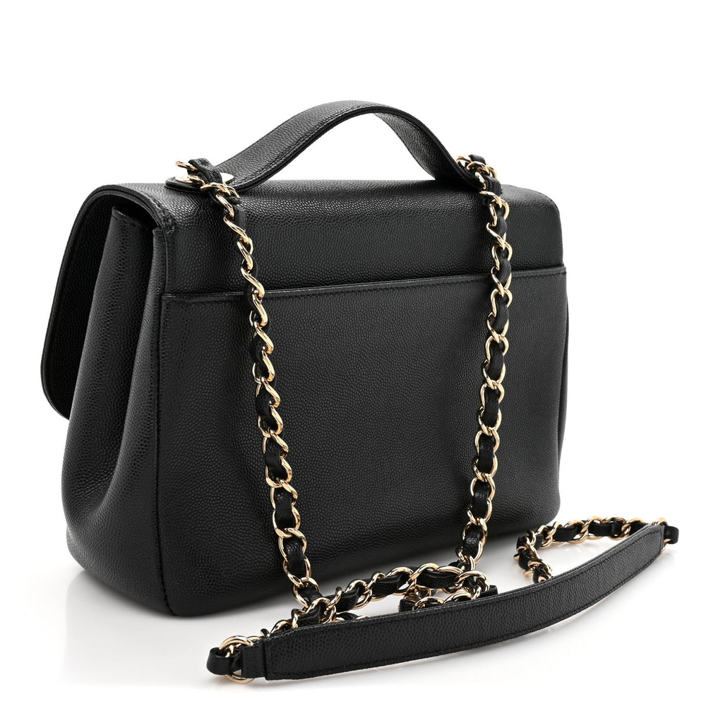 Caviar Quilted Medium Business Affinity Flap Black