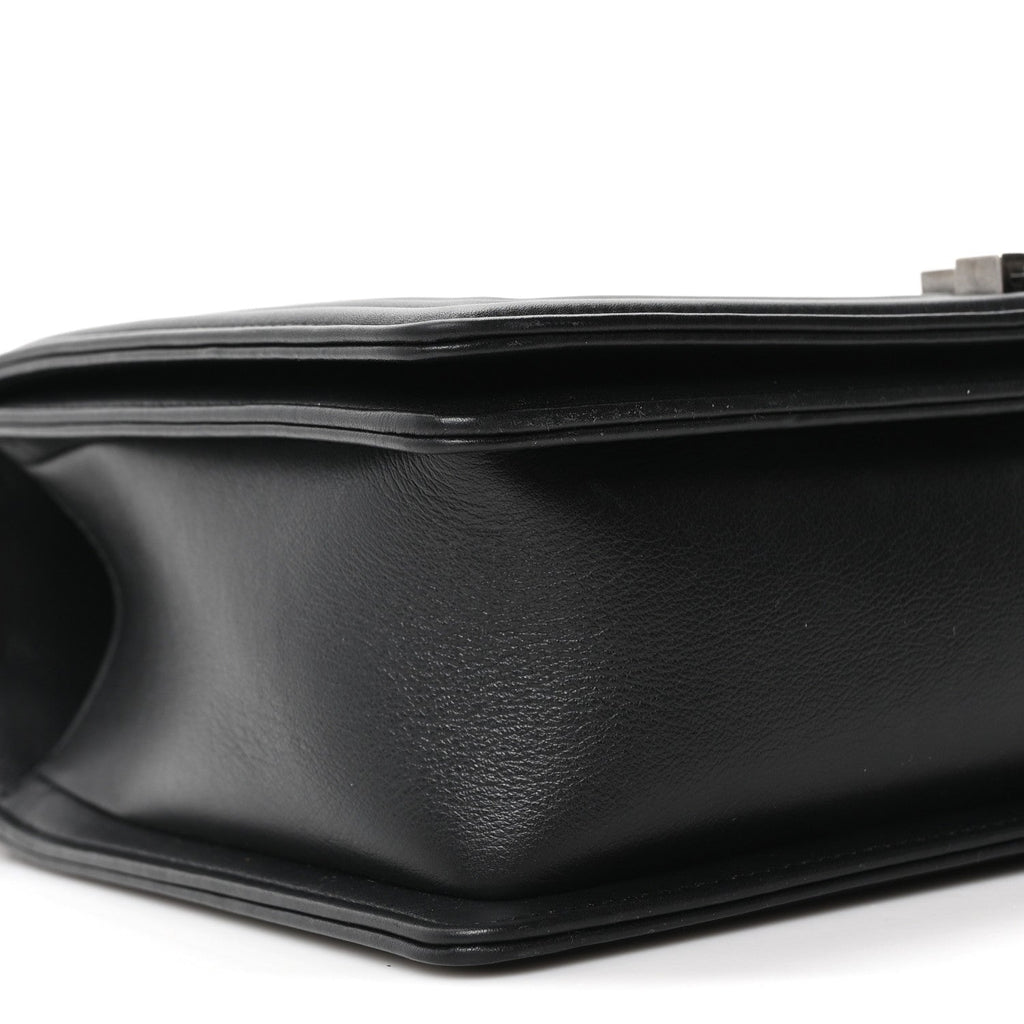 Calfskin Quilted New Medium Boy Flap Black
