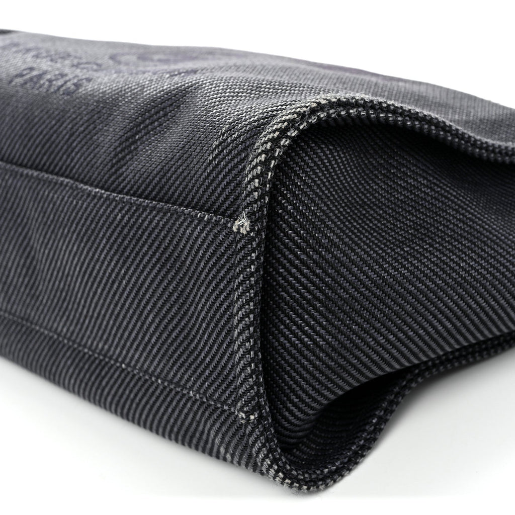 Mixed Fibers Calfskin Small Deauville Tote Black