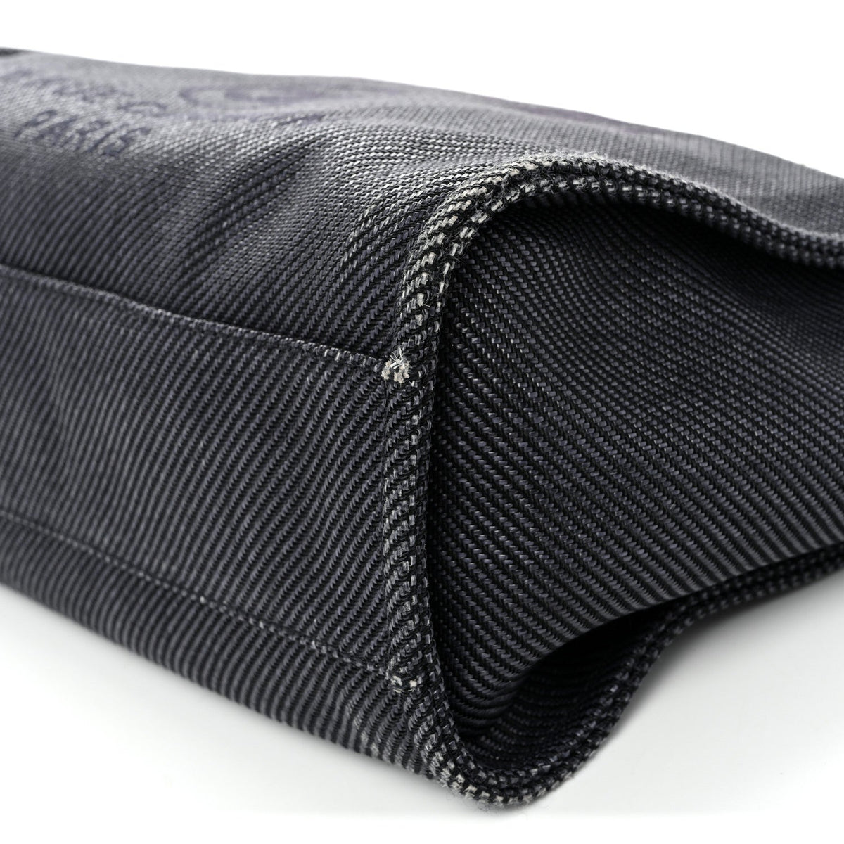 Mixed Fibers Calfskin Small Deauville Tote Black
