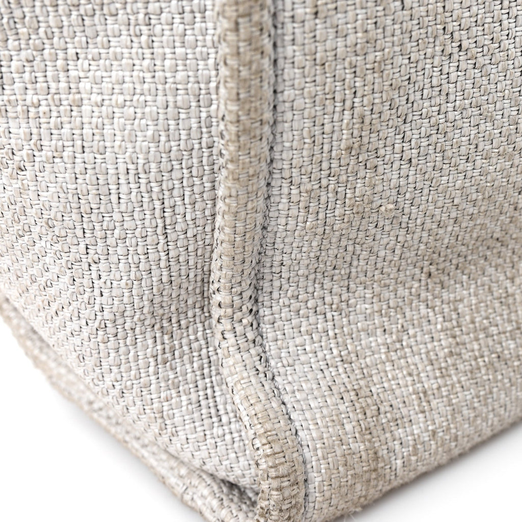 Woven Straw Raffia Small Deauville Tote Grey