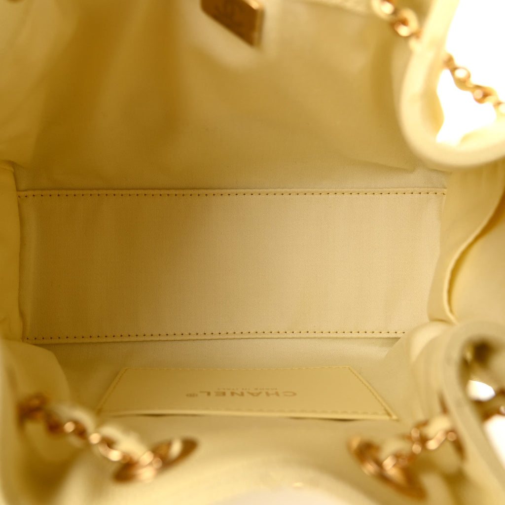 Caviar Quilted Mini Chanel 25 Handbag Light Yellow