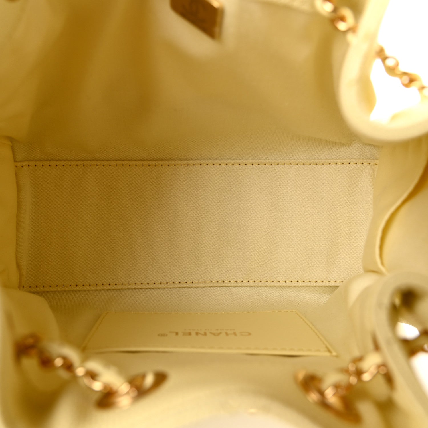 Caviar Quilted Mini Chanel 25 Handbag Light Yellow