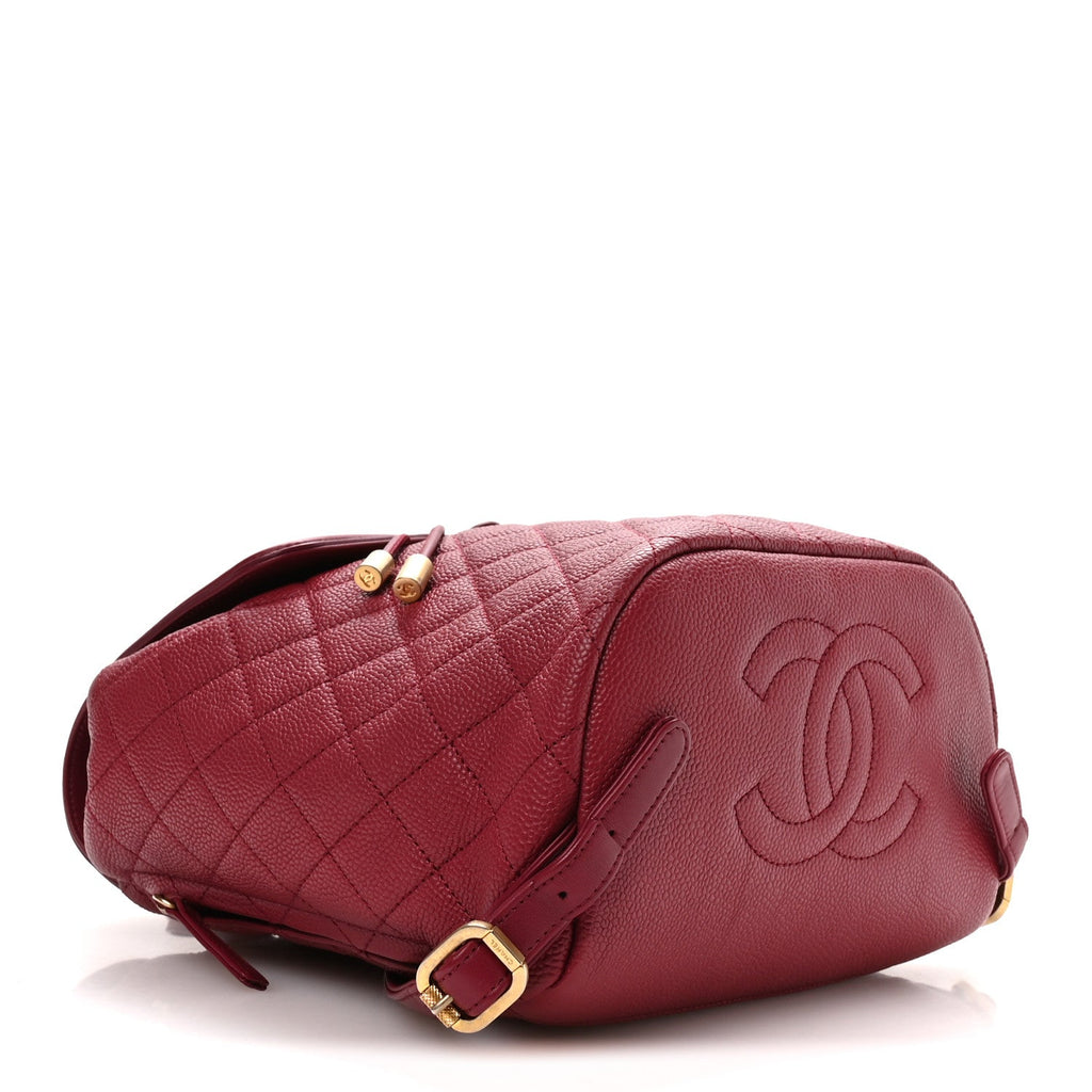 Caviar Quilted Filigree Backpack Dark Pink