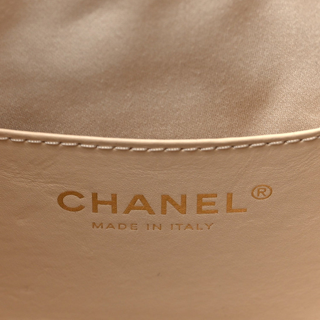Caviar Quilted Small Chanel 25 Handbag Beige