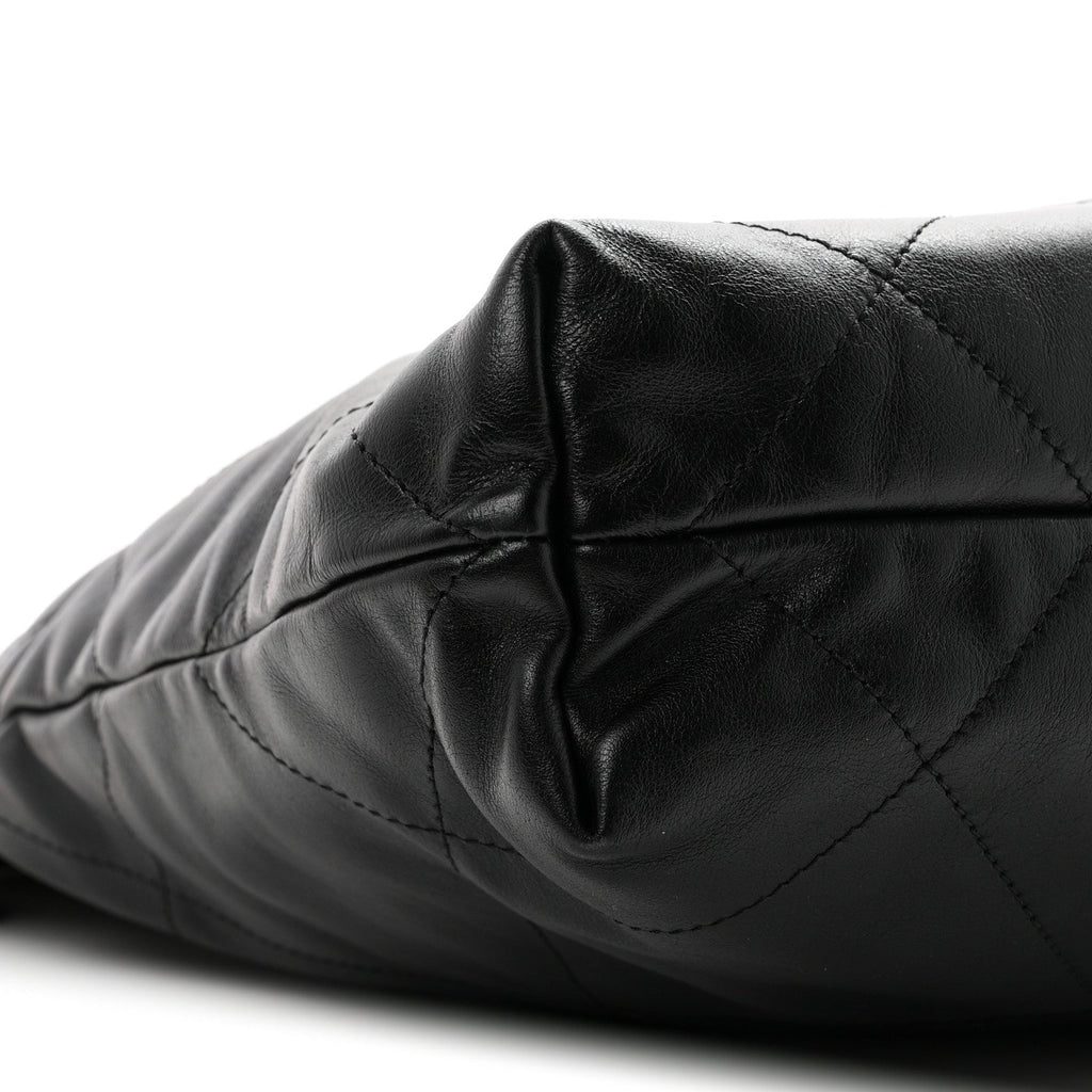 Shiny Calfskin Quilted Small Chanel 22 Black