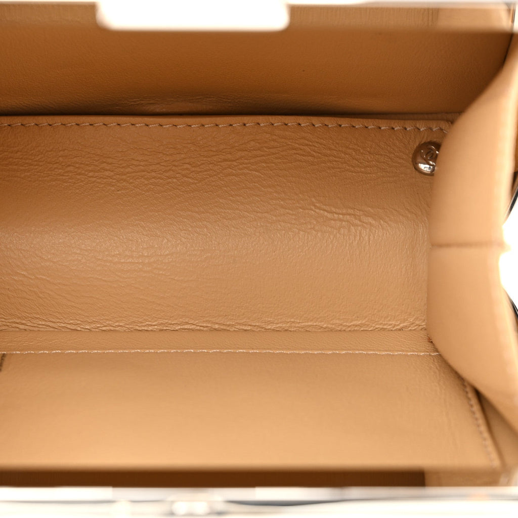 Raffia Patent Small CC Filigree Vanity Case Black