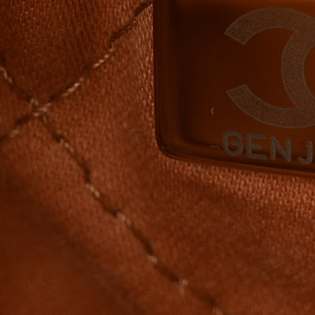 Shiny Calfskin Quilted Chanel 22 Camel