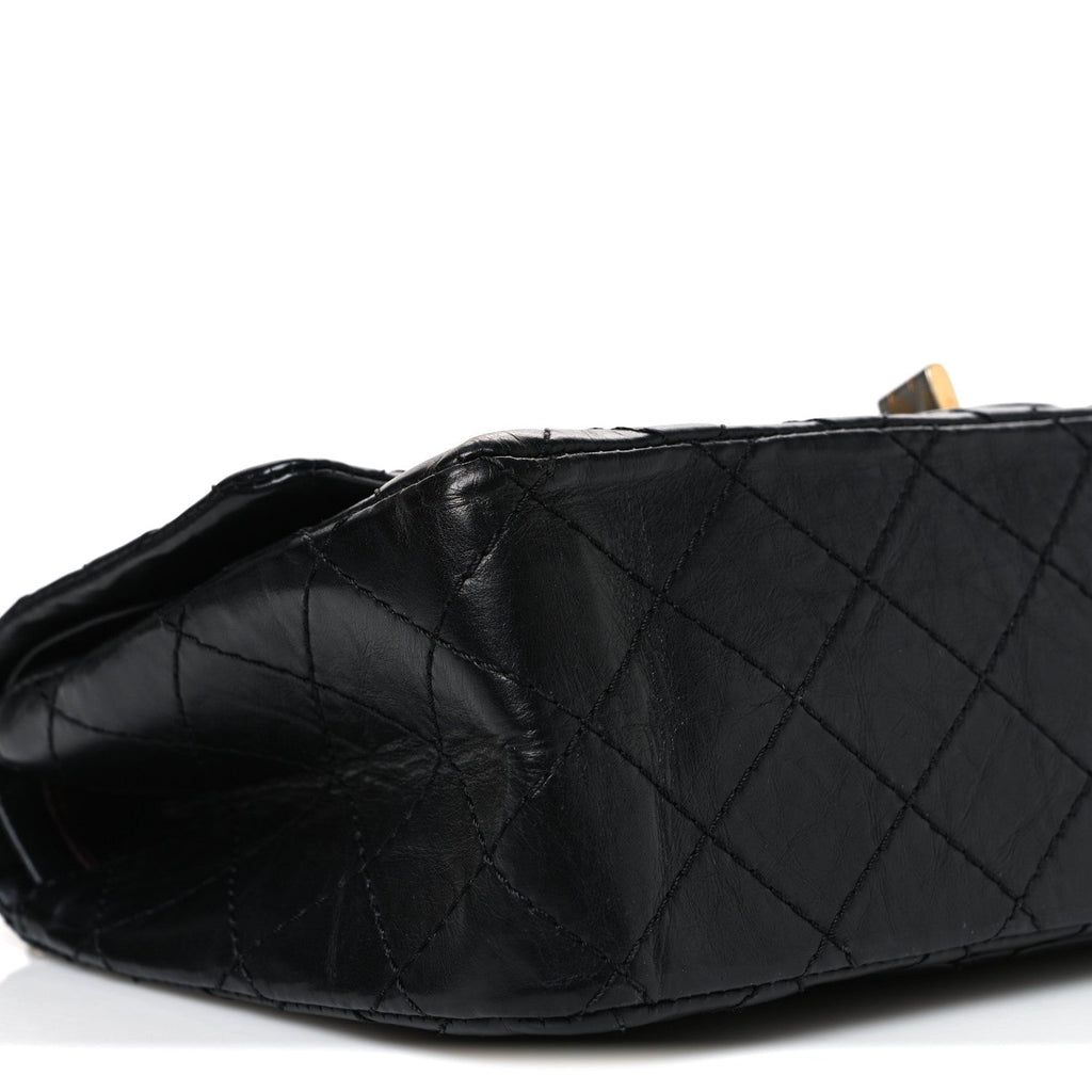 Aged Calfskin Quilted 2.55 Reissue 225 Flap Black
