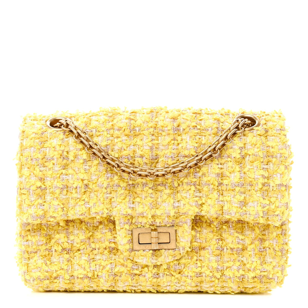 Tweed Quilted 2.55 Reissue Mini Flap Yellow