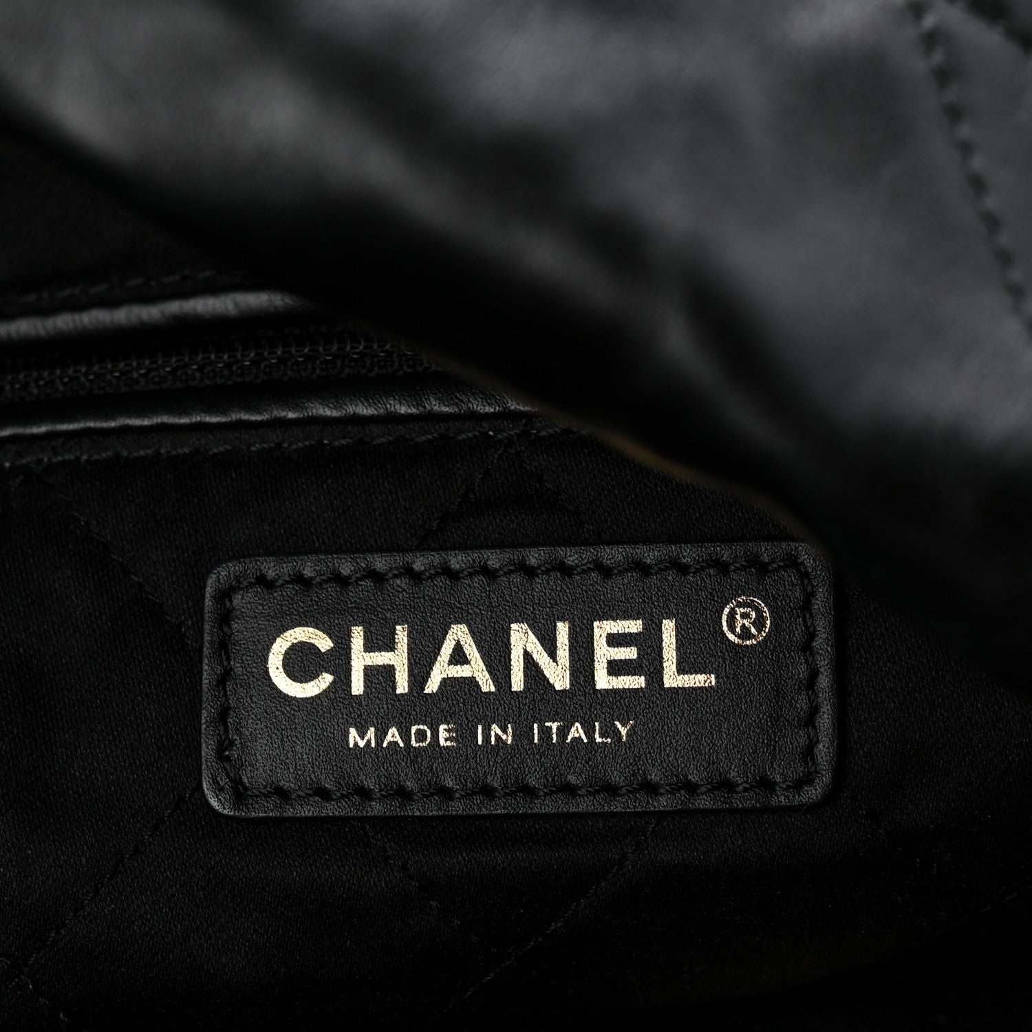 Calfskin Quilted Chanel 22 Black