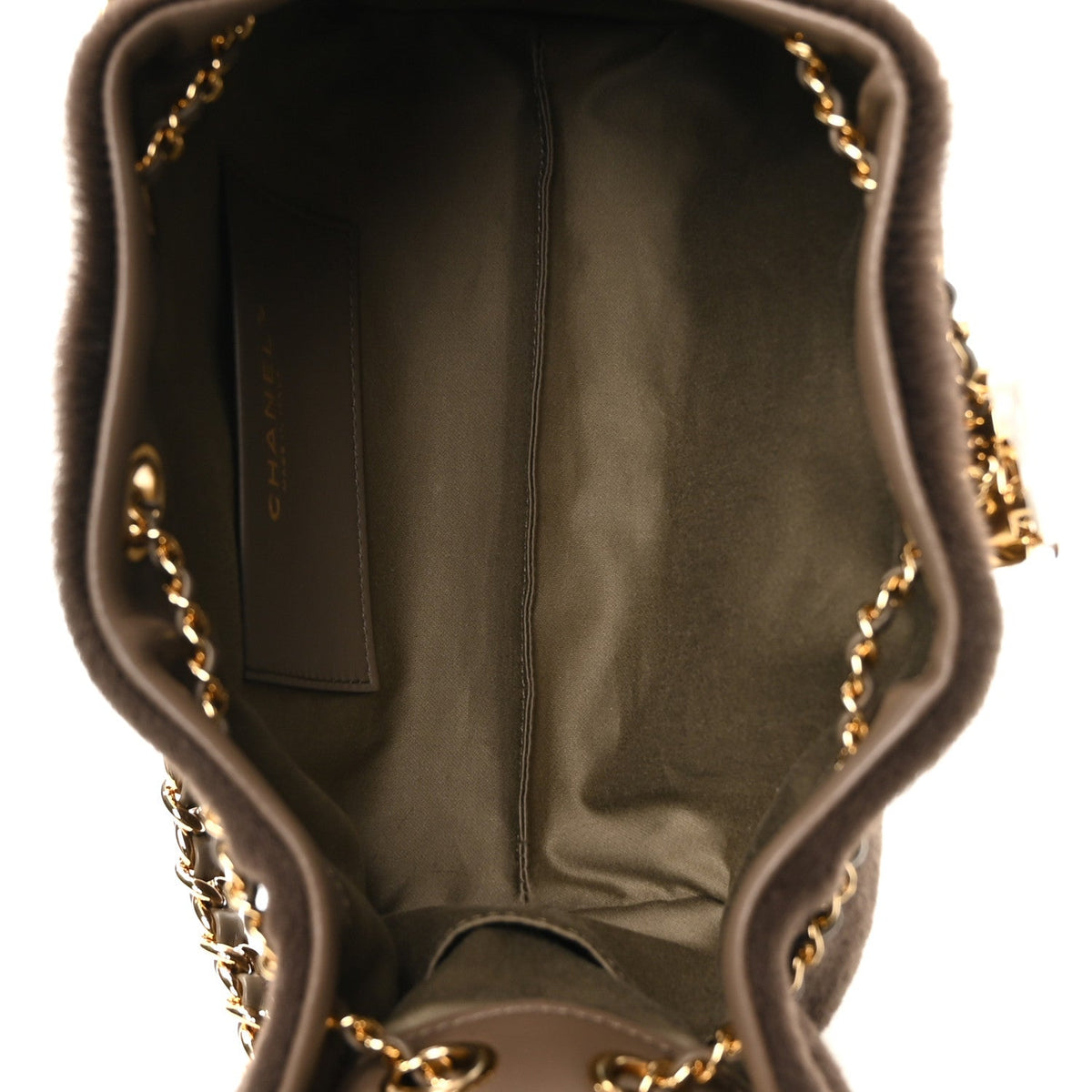 Pony Hair Mini Chanel 25 Handbag Dark Khaki
