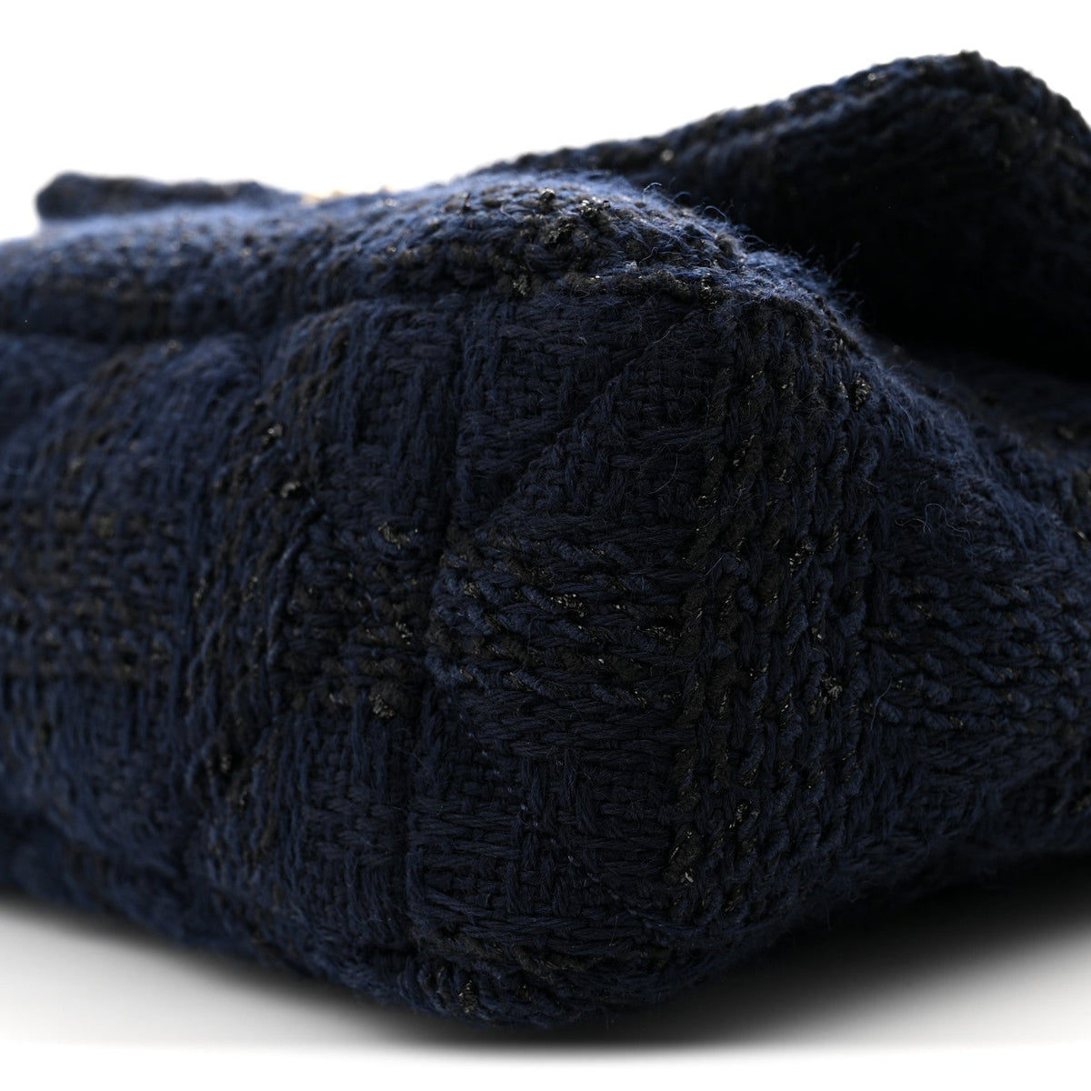 Tweed Quilted Large Chanel 19 Flap Navy Blue