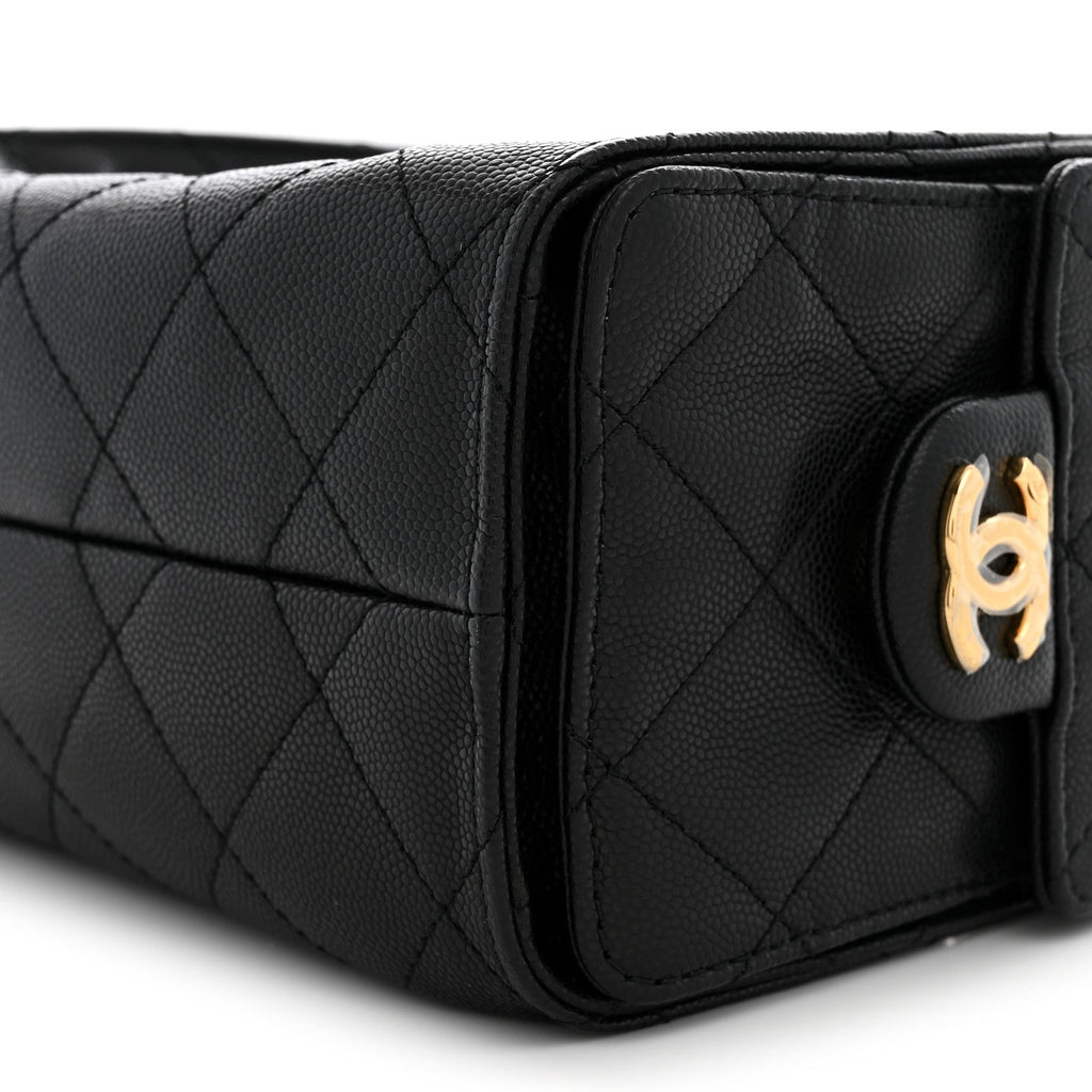 Caviar Quilted Mini Chanel 25 Handbag Black