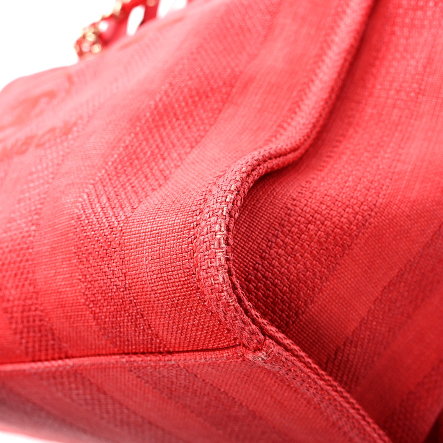 Mixed Fibers Striped Medium Deauville Tote Red